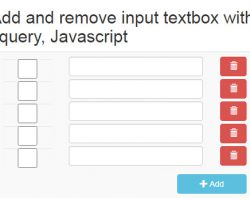 Add and Remove input textbox with Jquery, Javascript